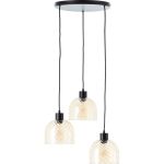 Brilliant Casto Luce Pendente Vetro Luce Pendente Metallo Nero Beige | 510mm - Adatto per 3x E27