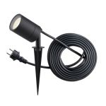 D'Lite Punta Luce Fuse Cavo Dell'Alimentazione Nero | IP65 - Adatto per 1x GU10 | incl. cable 2 Meter