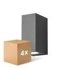 Confezione Multipack 4x D'Lite Luce Da Parete Vrebos Aluminium Nero Up&Down | Adatto Per 2x GU10