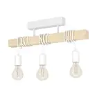 Eglo Luce da soffitto Townshend Acciaio Bianca Legna | IP20 - Adatto per 3x E27 