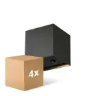 Confezione Multipack 4x D'Lite LED Luce Da Parete Elingen Aluminium Nero 2.9W 170lm - 830 Luce Calda -  | IP65 - Alimentazione A Batteria - Sensore Di Luce